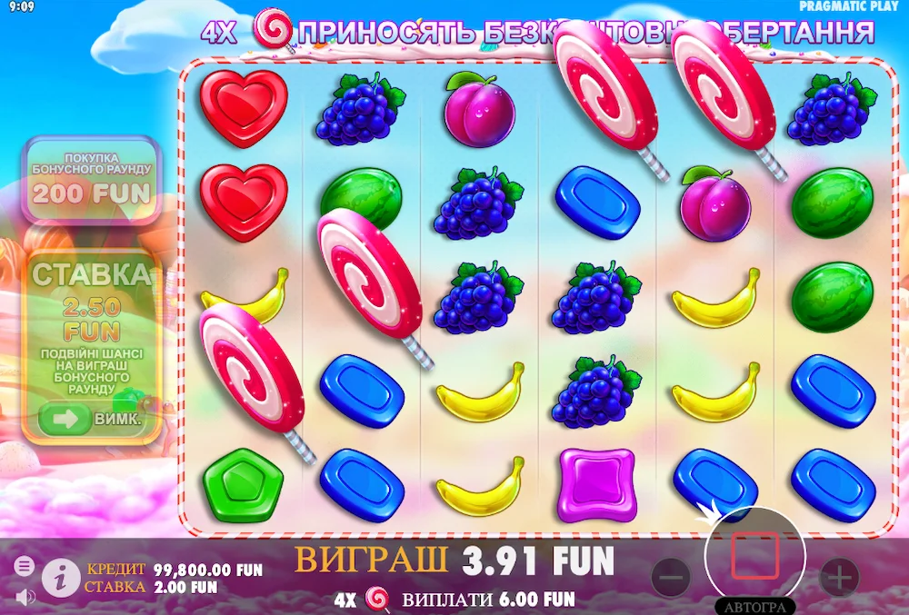 Игровой автомат Sweet Bonanza - начало бонусной игры